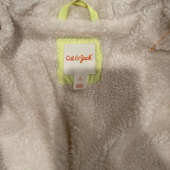 Cat & Jack Kids Lime Green Quilted Puffer Jacket - Large - Picture 7 of 8